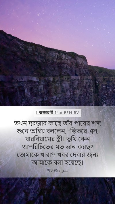 1 ৰাজাৱলী 14:6 BENIRV Bible Verse Image
