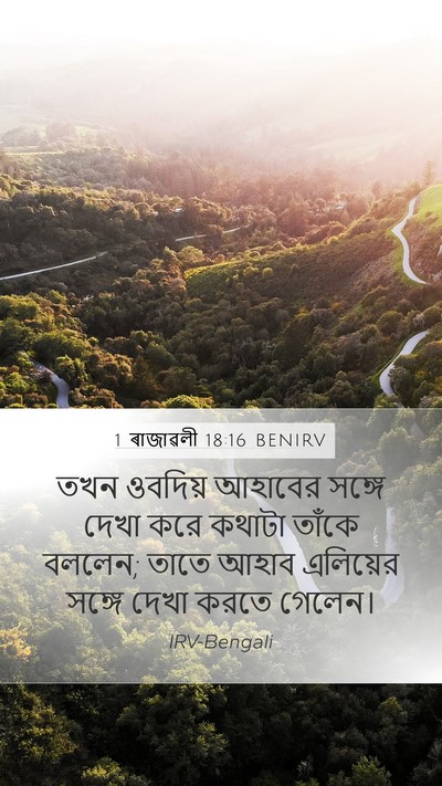 1 ৰাজাৱলী 18:16 BENIRV Mobile Phone Wallpaper - তখন ওবদিয় আহাবের - Mobile Bible Verse Wallpaper