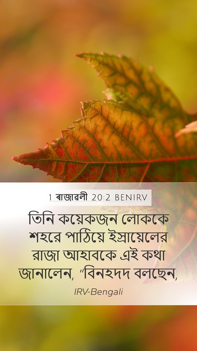 1 ৰাজাৱলী 20:2 BENIRV Mobile Phone Wallpaper - তিনি কয়েকজন - Mobile Bible Verse Wallpaper