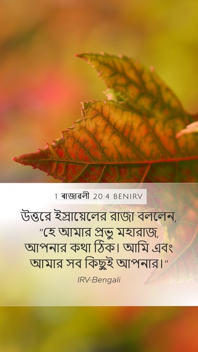 1 ৰাজাৱলী 20:4 BENIRV Bible Verse Image