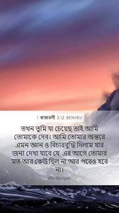 1 ৰাজাৱলী 3:12 BENIRV Bible Verse Image