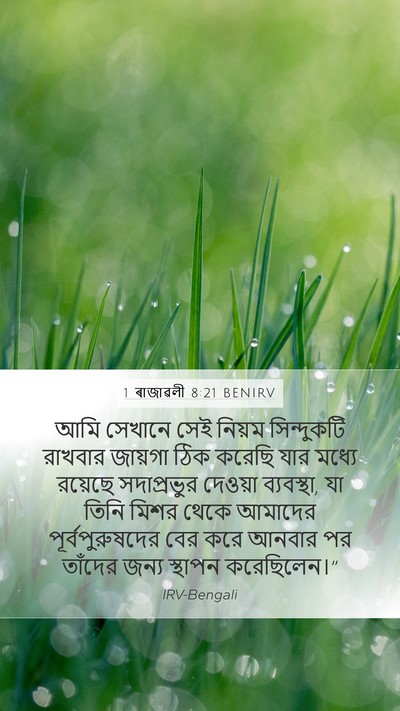 1 ৰাজাৱলী 8:21 BENIRV Mobile Phone Wallpaper - আমি সেখানে সেই - Mobile Bible Verse Wallpaper