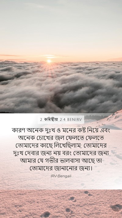 2 কৰিন্থীয়া 2:4 BENIRV Mobile Phone Wallpaper - কারণ অনেক দুঃখ ও - Mobile Bible Verse Wallpaper
