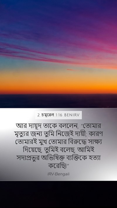 2 চমূৱেল 1:16 BENIRV Bible Verse Image