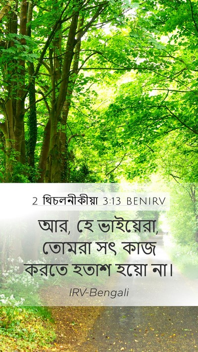 2 থিচলনীকীয়া 3:13 BENIRV Bible Verse Image