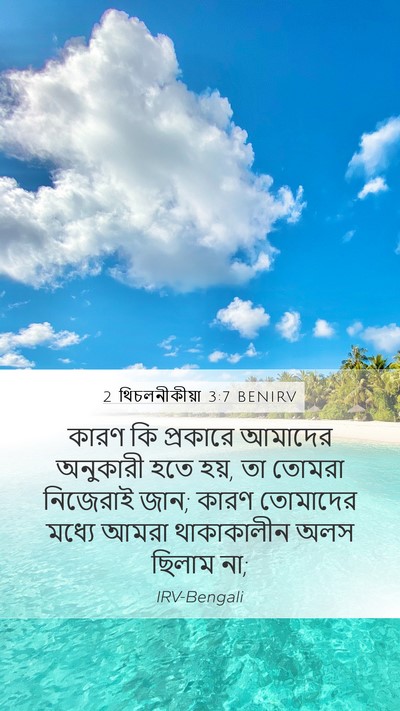 2 থিচলনীকীয়া 3:7 BENIRV Bible Verse Image