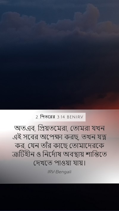 2 পিতরের 3:14 BENIRV Bible Verse Image