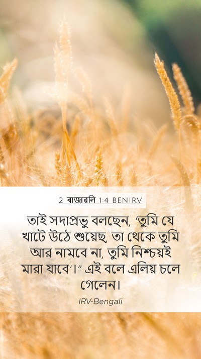 2 ৰাজাৱলি 1:4 BENIRV Bible Verse Image