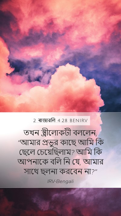 2 ৰাজাৱলি 4:28 BENIRV Bible Verse Image