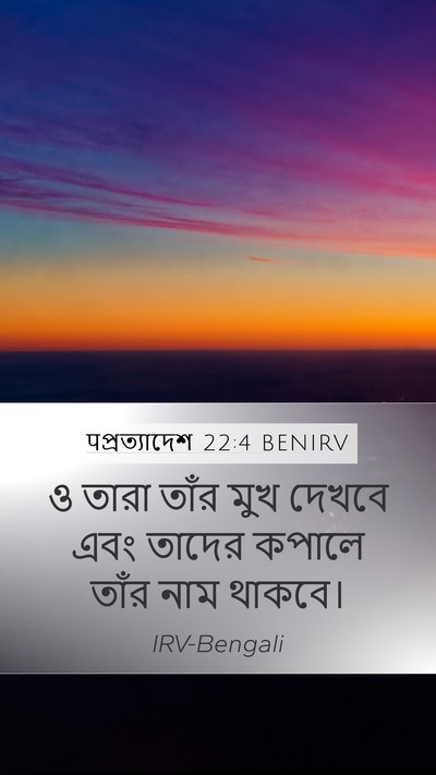 पপ্রত্যাদেশ 22:4 BENIRV Bible Verse Image