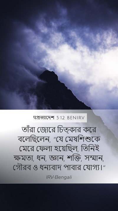 पপ্রত্যাদেশ 5:12 BENIRV Bible Verse Image