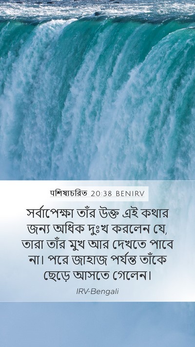 पশিষ্যচরিত 20:38 BENIRV Bible Verse Image