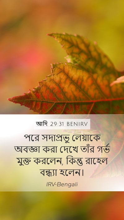 আদি 29:31 BENIRV Bible Verse Image