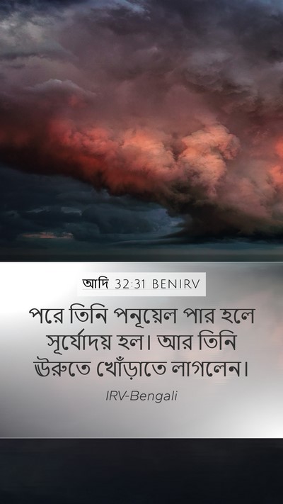 আদি 32:31 BENIRV Bible Verse Image