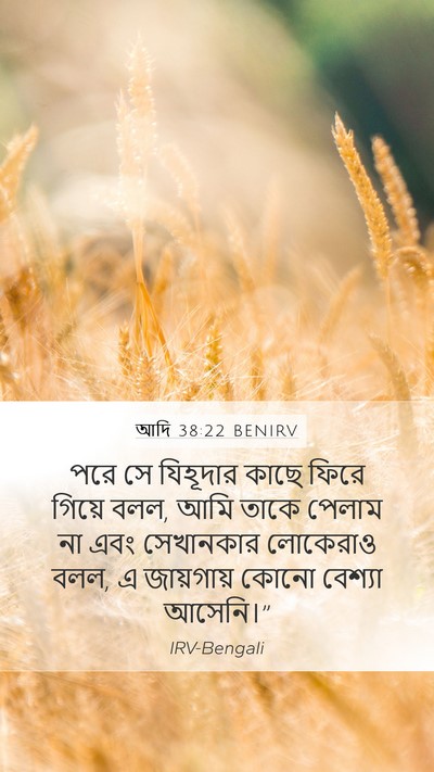 আদি 38:22 BENIRV Mobile Phone Wallpaper - পরে সে যিহূদার - Mobile Bible Verse Wallpaper