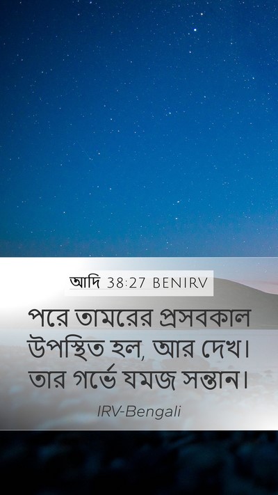 আদি 38:27 BENIRV Mobile Phone Wallpaper - পরে তামরের - Mobile Bible Verse Wallpaper