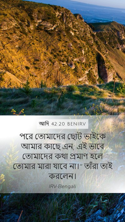 আদি 42:20 BENIRV Mobile Phone Wallpaper - পরে তোমাদের ছোট - Mobile Bible Verse Wallpaper