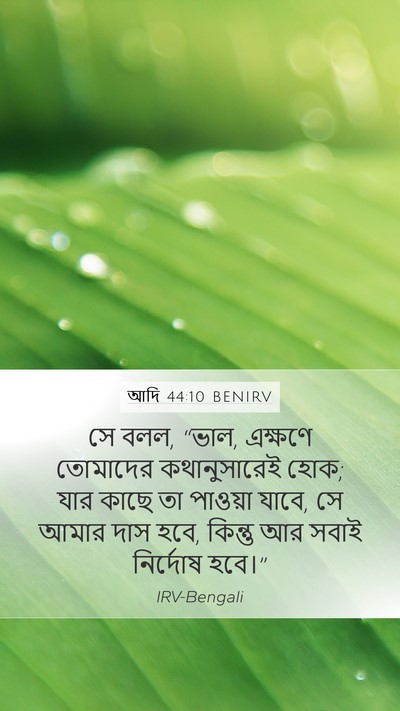 আদি 44:10 BENIRV Mobile Phone Wallpaper - সে বলল, “ভাল, - Mobile Bible Verse Wallpaper