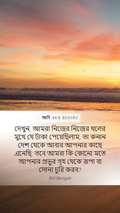 আদি 44:8 BENIRV Mobile Phone Wallpaper - দেখুন, আমরা নিজের - Mobile Bible Verse Wallpaper