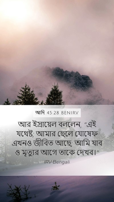 আদি 45:28 BENIRV Mobile Phone Wallpaper - আর ইস্রায়েল - Mobile Bible Verse Wallpaper