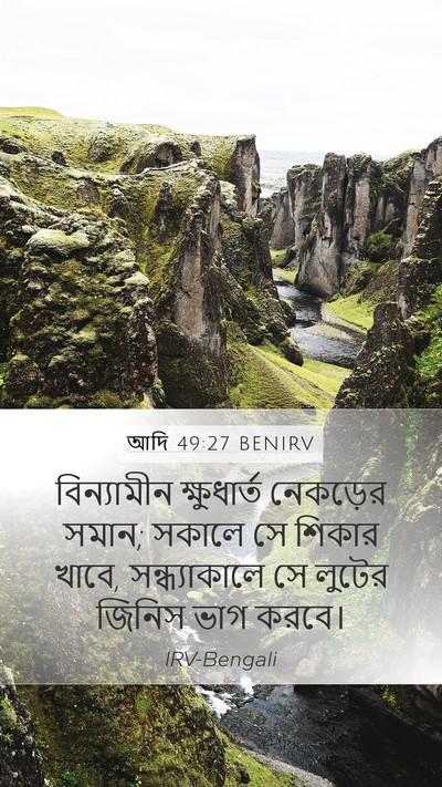 আদি 49:27 BENIRV Bible Verse Image