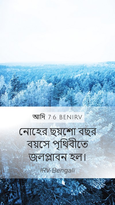 আদি 7:6 BENIRV Mobile Phone Wallpaper - নোহের ছয়শো বছর - Mobile Bible Verse Wallpaper