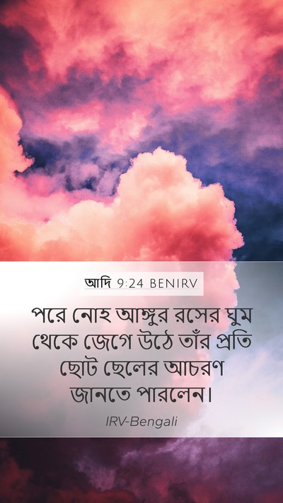 আদি 9:24 BENIRV Mobile Phone Wallpaper - পরে নোহ আঙ্গুর - Mobile Bible Verse Wallpaper