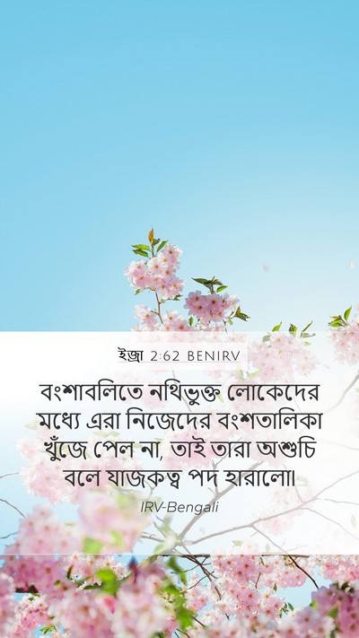 ইজ্ৰা 2:62 BENIRV Mobile Phone Wallpaper - বংশাবলিতে - Mobile Bible Verse Wallpaper