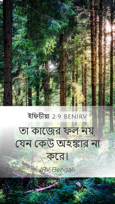 ইফিচীয়া 2:9 BENIRV Mobile Phone Wallpaper - তা কাজের ফল নয়, - Mobile Bible Verse Wallpaper
