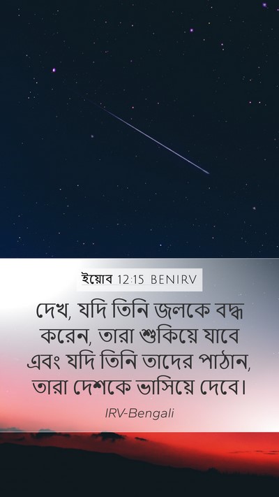 ইয়োব 12:15 BENIRV Bible Verse Image