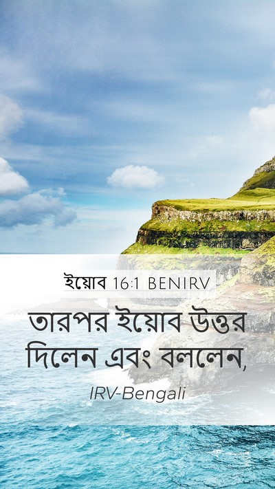 ইয়োব 16:1 BENIRV Mobile Phone Wallpaper - তারপর ইয়োব উত্তর - Mobile Bible Verse Wallpaper