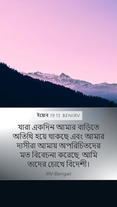 ইয়োব 19:15 BENIRV Mobile Phone Wallpaper - যারা একদিন আমার - Mobile Bible Verse Wallpaper