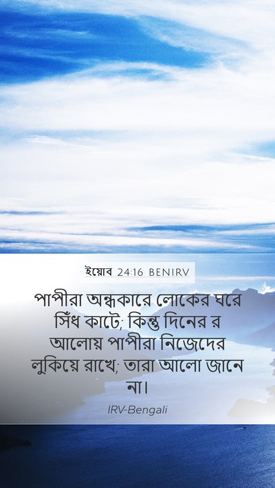 ইয়োব 24:16 BENIRV Mobile Phone Wallpaper - পাপীরা অন্ধকারে - Mobile Bible Verse Wallpaper
