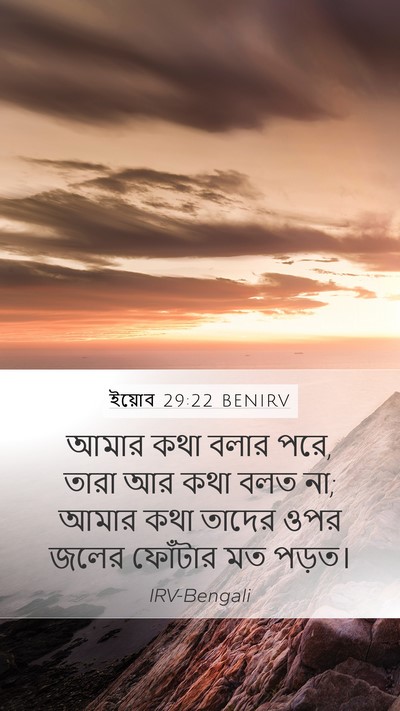 ইয়োব 29:22 BENIRV Mobile Phone Wallpaper - আমার কথা বলার পরে, - Mobile Bible Verse Wallpaper