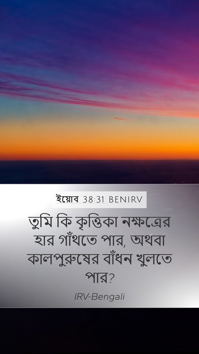 ইয়োব 38:31 BENIRV Mobile Phone Wallpaper - তুমি কি কৃত্তিকা - Mobile Bible Verse Wallpaper