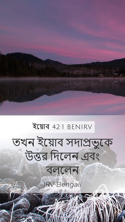 ইয়োব 42:1 BENIRV Mobile Phone Wallpaper - তখন ইয়োব - Mobile Bible Verse Wallpaper