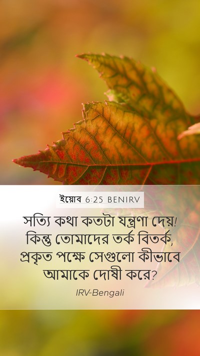 ইয়োব 6:25 BENIRV Mobile Phone Wallpaper - সত্যি কথা কতটা - Mobile Bible Verse Wallpaper