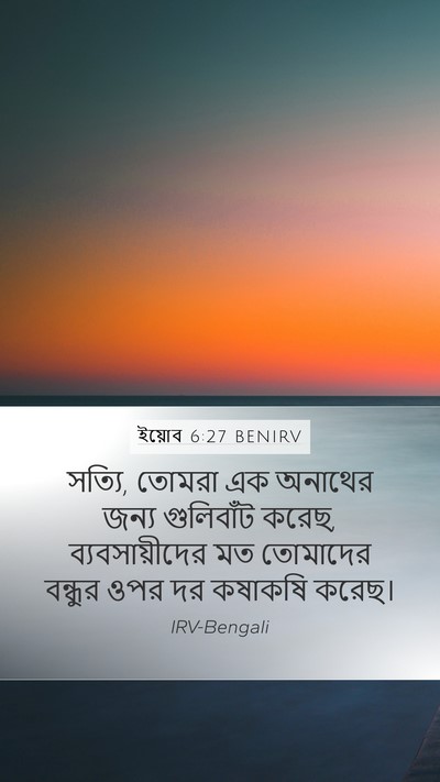 ইয়োব 6:27 BENIRV Bible Verse Image