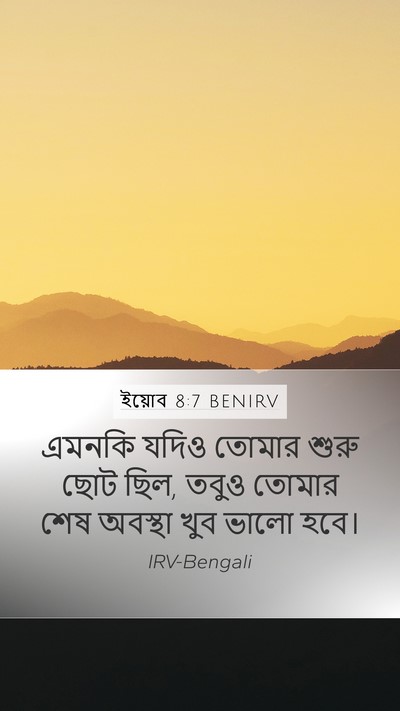 ইয়োব 8:7 BENIRV Bible Verse Image