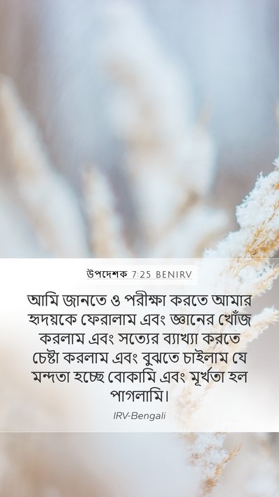 উপদেশক 7:25 BENIRV Mobile Phone Wallpaper - আমি জানতে ও - Mobile Bible Verse Wallpaper