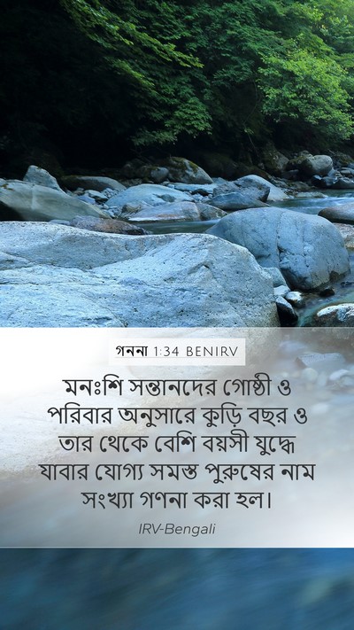 গননা 1:34 BENIRV Mobile Phone Wallpaper - মনঃশি সন্তানদের - Mobile Bible Verse Wallpaper