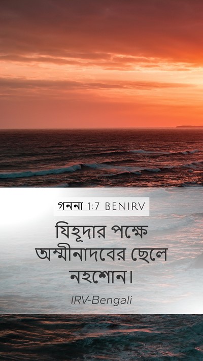 গননা 1:7 BENIRV Mobile Phone Wallpaper - যিহূদার পক্ষে - Mobile Bible Verse Wallpaper