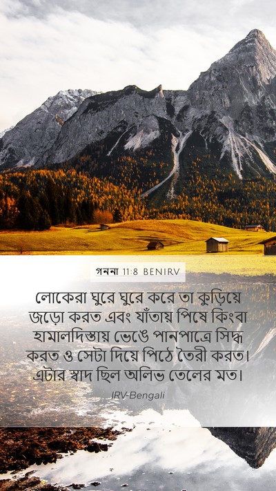 গননা 11:8 BENIRV Mobile Phone Wallpaper - লোকেরা ঘুরে ঘুরে - Mobile Bible Verse Wallpaper