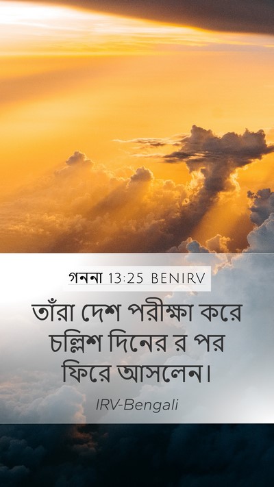 গননা 13:25 BENIRV Mobile Phone Wallpaper - তাঁরা দেশ পরীক্ষা - Mobile Bible Verse Wallpaper