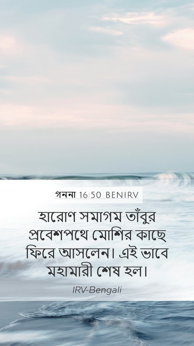 গননা 16:50 BENIRV Mobile Phone Wallpaper - হারোণ সমাগম - Mobile Bible Verse Wallpaper