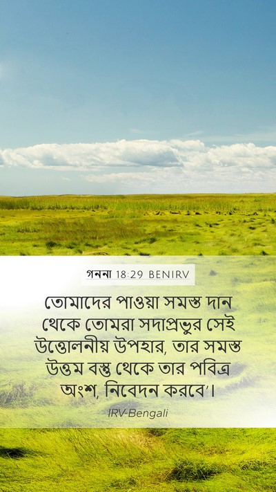 গননা 18:29 BENIRV Mobile Phone Wallpaper - তোমাদের পাওয়া - Mobile Bible Verse Wallpaper