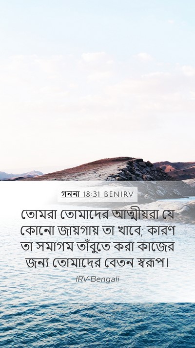 গননা 18:31 BENIRV Mobile Phone Wallpaper - তোমরা তোমাদের - Mobile Bible Verse Wallpaper