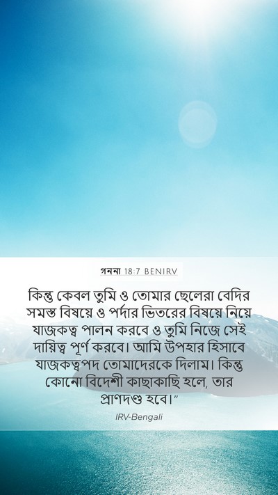 গননা 18:7 BENIRV Bible Verse Image