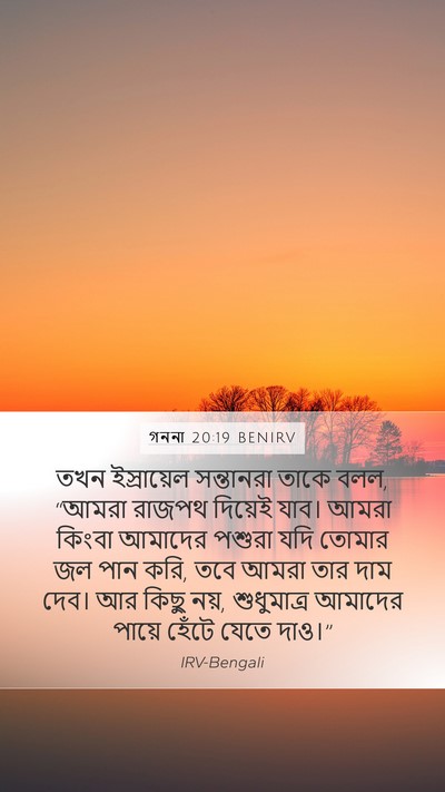 গননা 20:19 BENIRV Mobile Phone Wallpaper - তখন ইস্রায়েল - Mobile Bible Verse Wallpaper