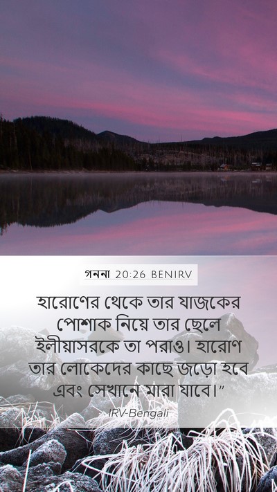 গননা 20:26 BENIRV Mobile Phone Wallpaper - হারোণের থেকে তার - Mobile Bible Verse Wallpaper